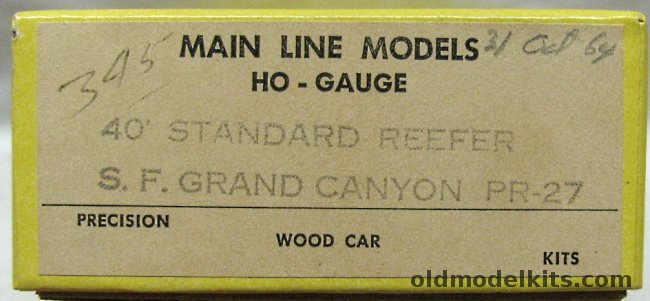 Main Line Models 1/87 40 Foot Standard Reefer Sante Fe Grand Canyon Refrigerator - HO Scale Craftsman Kit, PR-27 plastic model kit